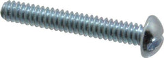 Value Collection - #10-24 UNC, 1-1/4" Length Under Head Slotted Drive Machine Screw - Round Head, Alloy Steel, Zinc-Plated Finish, Without Washer - USA Tool & Supply