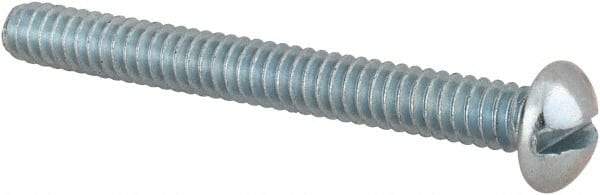 Value Collection - #10-24 UNC, 1-3/4" Length Under Head Slotted Drive Machine Screw - Round Head, Alloy Steel, Zinc-Plated Finish, Without Washer - USA Tool & Supply