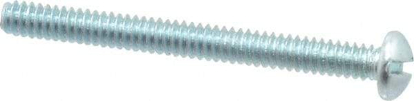 Value Collection - #10-24 UNC, 2" Length Under Head Slotted Drive Machine Screw - Round Head, Alloy Steel, Zinc-Plated Finish, Without Washer - USA Tool & Supply