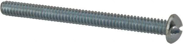 Value Collection - #10-24 UNC, 2-1/4" Length Under Head Slotted Drive Machine Screw - Round Head, Alloy Steel, Zinc-Plated Finish, Without Washer - USA Tool & Supply