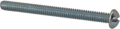 Value Collection - #10-24 UNC, 2-1/4" Length Under Head Slotted Drive Machine Screw - Round Head, Alloy Steel, Zinc-Plated Finish, Without Washer - USA Tool & Supply