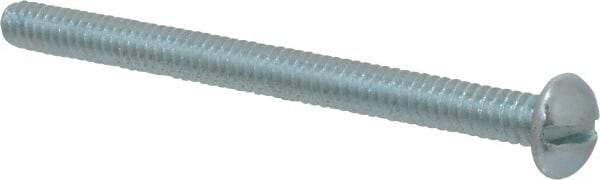 Value Collection - #10-24 UNC, 2-1/2" Length Under Head Slotted Drive Machine Screw - Round Head, Alloy Steel, Zinc-Plated Finish, Without Washer - USA Tool & Supply