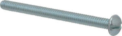 Value Collection - #10-24 UNC, 2-1/2" Length Under Head Slotted Drive Machine Screw - Round Head, Alloy Steel, Zinc-Plated Finish, Without Washer - USA Tool & Supply