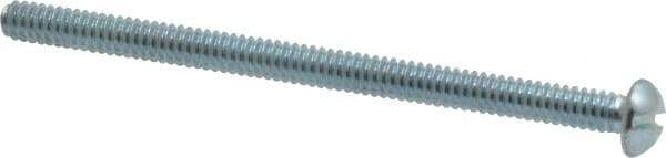 Value Collection - #10-24 UNC, 3" Length Under Head Slotted Drive Machine Screw - Round Head, Alloy Steel, Zinc-Plated Finish, Without Washer - USA Tool & Supply