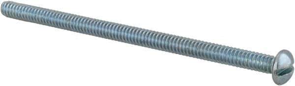 Value Collection - #10-24 UNC, 3-1/2" Length Under Head Slotted Drive Machine Screw - Round Head, Alloy Steel, Zinc-Plated Finish, Without Washer - USA Tool & Supply