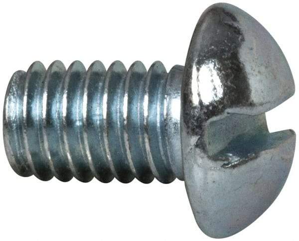 Value Collection - #10-32 UNF, 5/16" Length Under Head Slotted Drive Machine Screw - Round Head, Alloy Steel, Zinc-Plated Finish, Without Washer - USA Tool & Supply