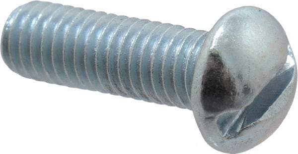 Value Collection - #10-32 UNF, 5/8" Length Under Head Slotted Drive Machine Screw - Round Head, Alloy Steel, Zinc-Plated Finish, Without Washer - USA Tool & Supply