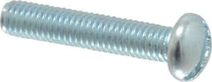 Value Collection - #10-32 UNF, 1" Length Under Head Slotted Drive Machine Screw - Round Head, Alloy Steel, Zinc-Plated Finish, Without Washer - USA Tool & Supply