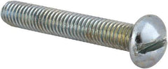 Value Collection - #10-32 UNF, 1-1/4" Length Under Head Slotted Drive Machine Screw - Round Head, Alloy Steel, Zinc-Plated Finish, Without Washer - USA Tool & Supply