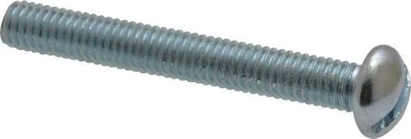 Value Collection - #10-32 UNF, 1-1/2" Length Under Head Slotted Drive Machine Screw - Round Head, Alloy Steel, Zinc-Plated Finish, Without Washer - USA Tool & Supply
