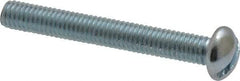 Value Collection - #10-32 UNF, 1-1/2" Length Under Head Slotted Drive Machine Screw - Round Head, Alloy Steel, Zinc-Plated Finish, Without Washer - USA Tool & Supply
