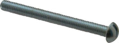 Value Collection - #10-32 UNF, 2" Length Under Head Slotted Drive Machine Screw - Round Head, Alloy Steel, Zinc-Plated Finish, Without Washer - USA Tool & Supply