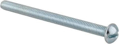 Value Collection - #10-32 UNF, 2-1/2" Length Under Head Slotted Drive Machine Screw - Round Head, Alloy Steel, Zinc-Plated Finish, Without Washer - USA Tool & Supply