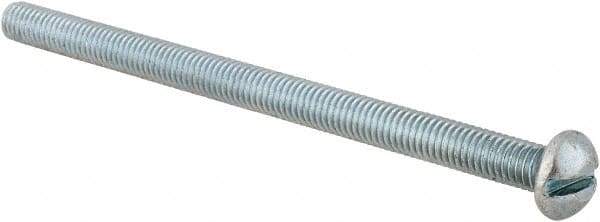 Value Collection - #10-32 UNF, 3" Length Under Head Slotted Drive Machine Screw - Round Head, Alloy Steel, Zinc-Plated Finish, Without Washer - USA Tool & Supply