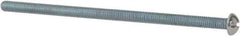 Value Collection - #10-32 UNF, 4" Length Under Head Slotted Drive Machine Screw - Round Head, Alloy Steel, Zinc-Plated Finish, Without Washer - USA Tool & Supply