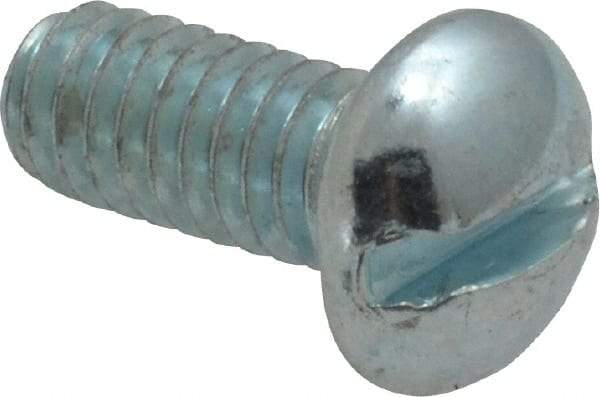 Value Collection - #12-24 UNC, 1/2" Length Under Head Slotted Drive Machine Screw - Round Head, Alloy Steel, Zinc-Plated Finish, Without Washer - USA Tool & Supply