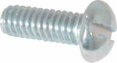 Value Collection - #12-24 UNC, 5/8" Length Under Head Slotted Drive Machine Screw - Round Head, Alloy Steel, Zinc-Plated Finish, Without Washer - USA Tool & Supply