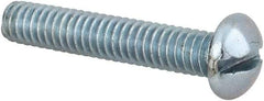 Value Collection - #12-24 UNC, 1-1/4" Length Under Head Slotted Drive Machine Screw - Round Head, Alloy Steel, Zinc-Plated Finish, Without Washer - USA Tool & Supply