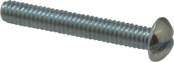 Value Collection - #12-24 UNC, 1-1/2" Length Under Head Slotted Drive Machine Screw - Round Head, Alloy Steel, Zinc-Plated Finish, Without Washer - USA Tool & Supply