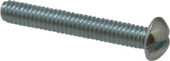 Value Collection - #12-24 UNC, 1-1/2" Length Under Head Slotted Drive Machine Screw - Round Head, Alloy Steel, Zinc-Plated Finish, Without Washer - USA Tool & Supply