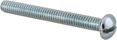 Value Collection - #12-24 UNC, 2" Length Under Head Slotted Drive Machine Screw - Round Head, Alloy Steel, Zinc-Plated Finish, Without Washer - USA Tool & Supply