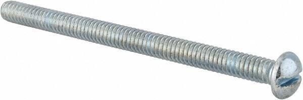 Value Collection - #12-24 UNC, 3" Length Under Head Slotted Drive Machine Screw - Round Head, Alloy Steel, Zinc-Plated Finish, Without Washer - USA Tool & Supply