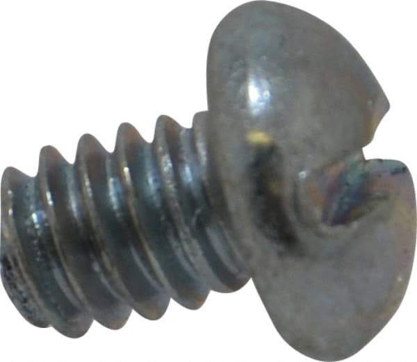 Value Collection - 1/4-20 UNC, 5/16" Length Under Head Slotted Drive Machine Screw - Round Head, Alloy Steel, Zinc-Plated Finish, Without Washer - USA Tool & Supply