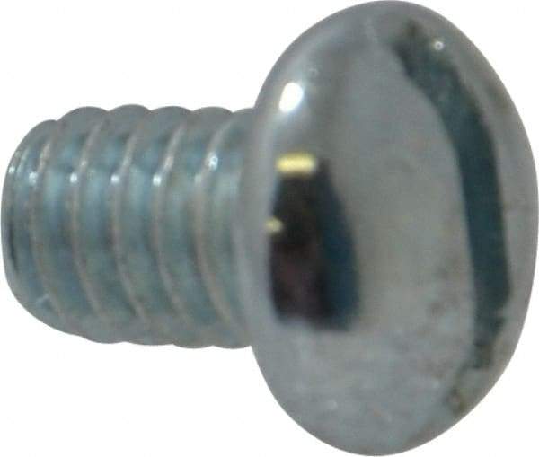 Value Collection - 1/4-20 UNC, 3/8" Length Under Head Slotted Drive Machine Screw - Round Head, Alloy Steel, Zinc-Plated Finish, Without Washer - USA Tool & Supply