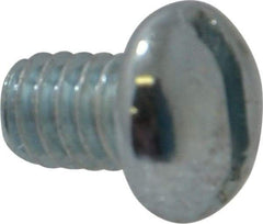 Value Collection - 1/4-20 UNC, 3/8" Length Under Head Slotted Drive Machine Screw - Round Head, Alloy Steel, Zinc-Plated Finish, Without Washer - USA Tool & Supply