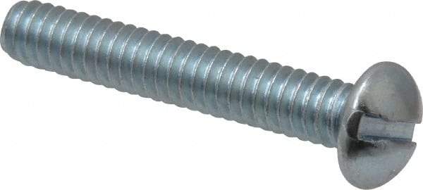 Value Collection - 1/4-20 UNC, 1-1/2" Length Under Head Slotted Drive Machine Screw - Round Head, Alloy Steel, Zinc-Plated Finish, Without Washer - USA Tool & Supply
