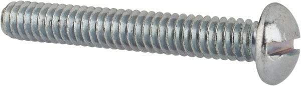 Value Collection - 1/4-20 UNC, 1-3/4" Length Under Head Slotted Drive Machine Screw - Round Head, Alloy Steel, Zinc-Plated Finish, Without Washer - USA Tool & Supply