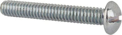 Value Collection - 1/4-20 UNC, 1-3/4" Length Under Head Slotted Drive Machine Screw - Round Head, Alloy Steel, Zinc-Plated Finish, Without Washer - USA Tool & Supply
