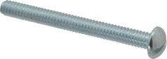 Value Collection - 1/4-20 UNC, 2-1/2" Length Under Head Slotted Drive Machine Screw - Round Head, Alloy Steel, Zinc-Plated Finish, Without Washer - USA Tool & Supply