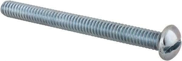 Value Collection - 1/4-20 UNC, 2-3/4" Length Under Head Slotted Drive Machine Screw - Round Head, Alloy Steel, Zinc-Plated Finish, Without Washer - USA Tool & Supply