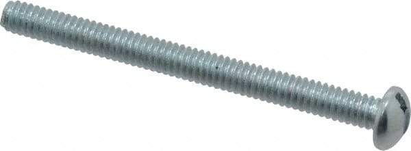 Value Collection - 1/4-20 UNC, 3" Length Under Head Slotted Drive Machine Screw - Round Head, Alloy Steel, Zinc-Plated Finish, Without Washer - USA Tool & Supply