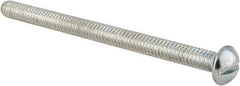 Value Collection - 1/4-20 UNC, 3-1/2" Length Under Head Slotted Drive Machine Screw - Round Head, Alloy Steel, Zinc-Plated Finish, Without Washer - USA Tool & Supply