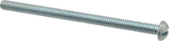 Value Collection - 1/4-20 UNC, 4" Length Under Head Slotted Drive Machine Screw - Round Head, Alloy Steel, Zinc-Plated Finish, Without Washer - USA Tool & Supply