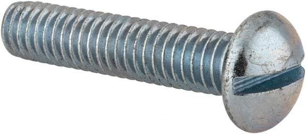 Value Collection - 5/16-18 UNC, 1-1/2" Length Under Head Slotted Drive Machine Screw - Round Head, Alloy Steel, Zinc-Plated Finish, Without Washer - USA Tool & Supply