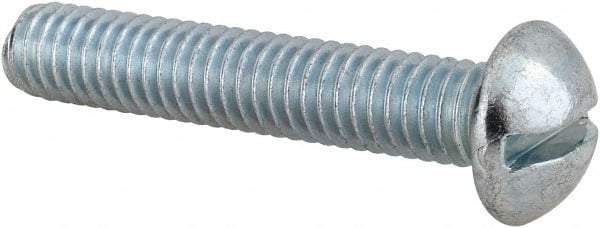 Value Collection - 5/16-18 UNC, 1-3/4" Length Under Head Slotted Drive Machine Screw - Round Head, Alloy Steel, Zinc-Plated Finish, Without Washer - USA Tool & Supply