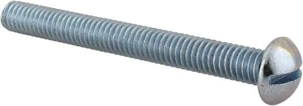 Value Collection - 5/16-18 UNC, 3" Length Under Head Slotted Drive Machine Screw - Round Head, Alloy Steel, Zinc-Plated Finish, Without Washer - USA Tool & Supply