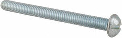 Value Collection - 5/16-18 UNC, 3-1/2" Length Under Head Slotted Drive Machine Screw - Round Head, Alloy Steel, Zinc-Plated Finish, Without Washer - USA Tool & Supply