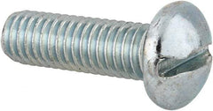 Value Collection - 3/8-16 UNC, 1-1/4" Length Under Head Slotted Drive Machine Screw - Round Head, Alloy Steel, Zinc-Plated Finish, Without Washer - USA Tool & Supply