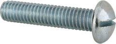 Value Collection - 3/8-16 UNC, 1-3/4" Length Under Head Slotted Drive Machine Screw - Round Head, Alloy Steel, Zinc-Plated Finish, Without Washer - USA Tool & Supply