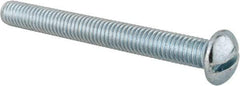 Value Collection - 3/8-16 UNC, 3-1/2" Length Under Head Slotted Drive Machine Screw - Round Head, Alloy Steel, Zinc-Plated Finish, Without Washer - USA Tool & Supply