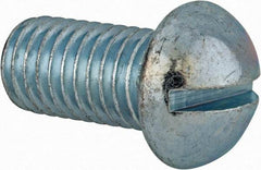 Value Collection - 1/2-13 UNC, 1" Length Under Head Slotted Drive Machine Screw - Round Head, Alloy Steel, Zinc-Plated Finish, Without Washer - USA Tool & Supply