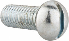 Value Collection - 1/2-13 UNC, 1-1/4" Length Under Head Slotted Drive Machine Screw - Round Head, Alloy Steel, Zinc-Plated Finish, Without Washer - USA Tool & Supply