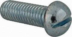 Value Collection - 1/2-13 UNC, 1-1/2" Length Under Head Slotted Drive Machine Screw - Round Head, Alloy Steel, Zinc-Plated Finish, Without Washer - USA Tool & Supply