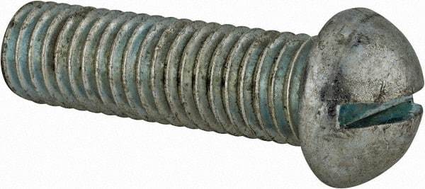 Value Collection - 1/2-13 UNC, 1-3/4" Length Under Head Slotted Drive Machine Screw - Round Head, Grade J82 Steel, Zinc-Plated Finish, Without Washer - USA Tool & Supply
