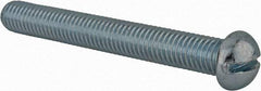 Value Collection - 1/2-13 UNC, 4" Length Under Head Slotted Drive Machine Screw - Round Head, Grade J82 Steel, Zinc-Plated Finish, Without Washer - USA Tool & Supply