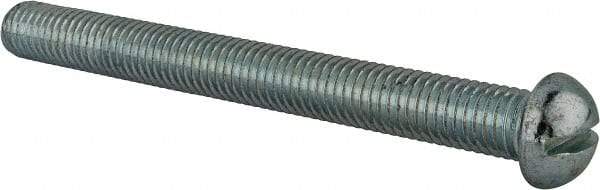 Value Collection - 1/2-13 UNC, 5" Length Under Head Slotted Drive Machine Screw - Round Head, Alloy Steel, Zinc-Plated Finish, Without Washer - USA Tool & Supply